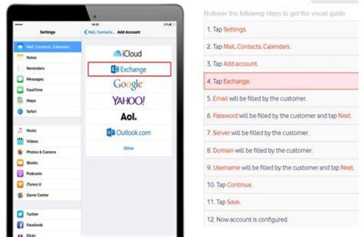 How do I setup Exchange email on my iPad?