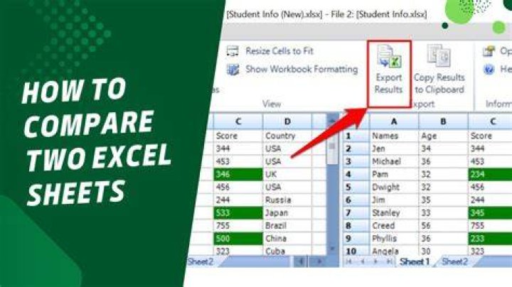 How do you compare two Excel sheets and find differences?