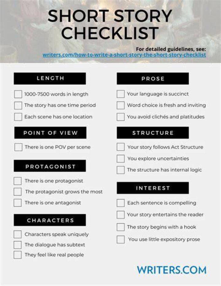 How do you write a good story checklist?
