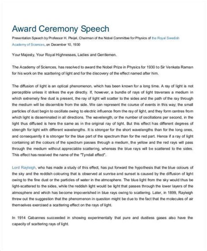 How do you write an award presentation speech?