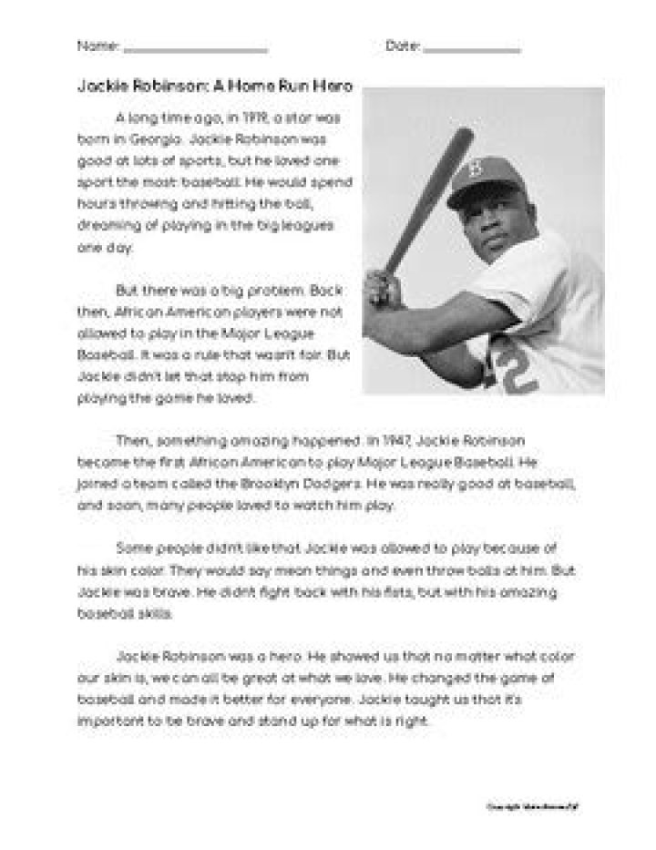 How Jackie Robinson Changed Baseball: Answer Key PDF