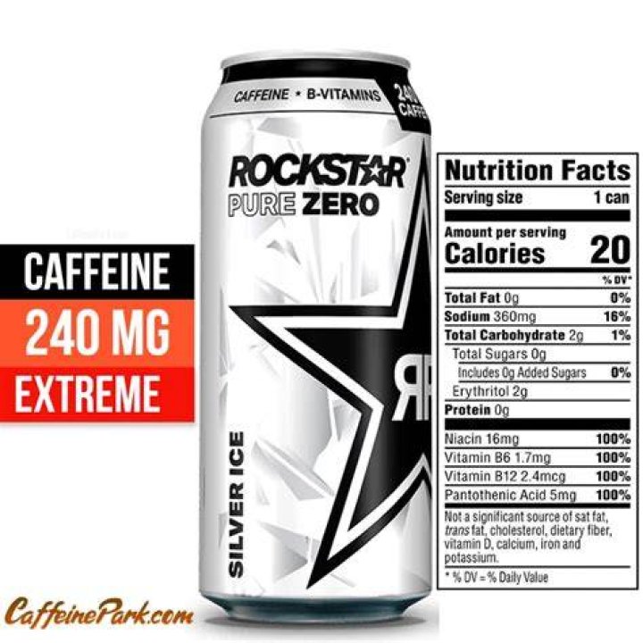 How much caffeine is in a Rockstar Zero?