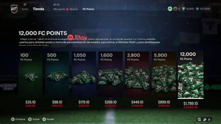 How much does 12000 FIFA points cost with EA Play?