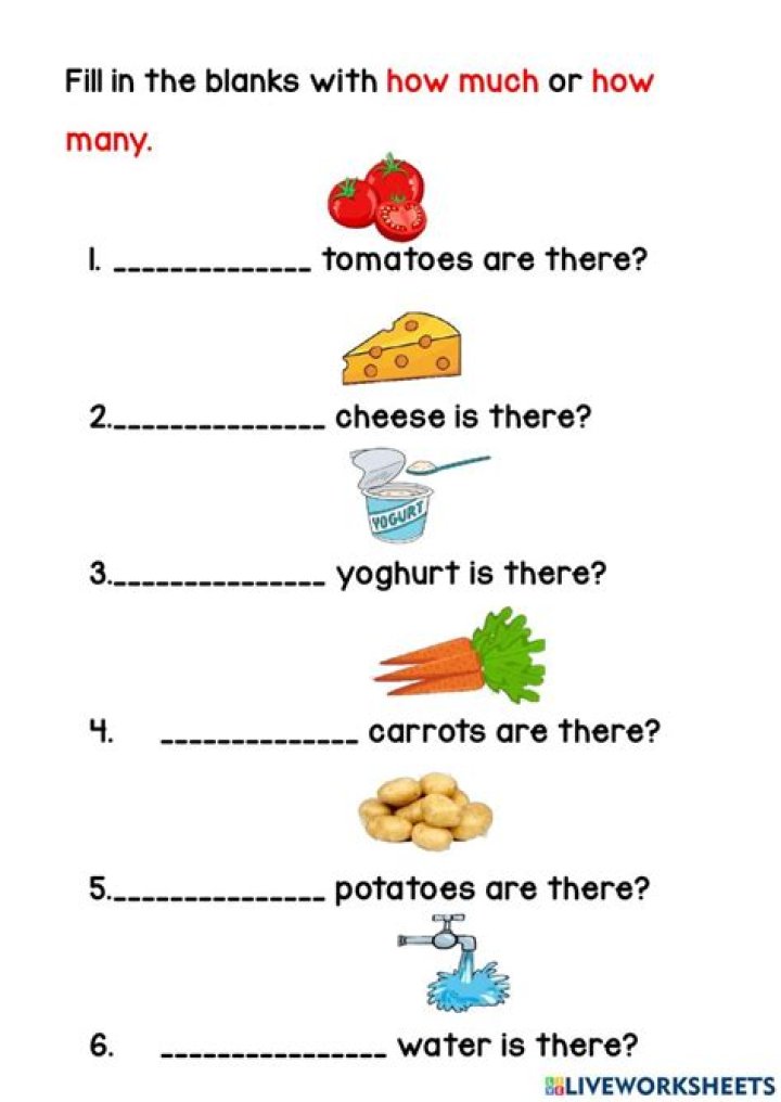 How Much How Many Worksheet PDFs – Free Downloadable Templates