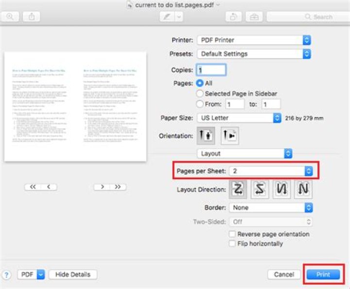 How to Print 2 PDF Pages on One Sheet in One Easy Step