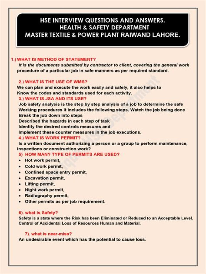 HSE Questions and Answers PDF: Essential Workplace Safety Guide