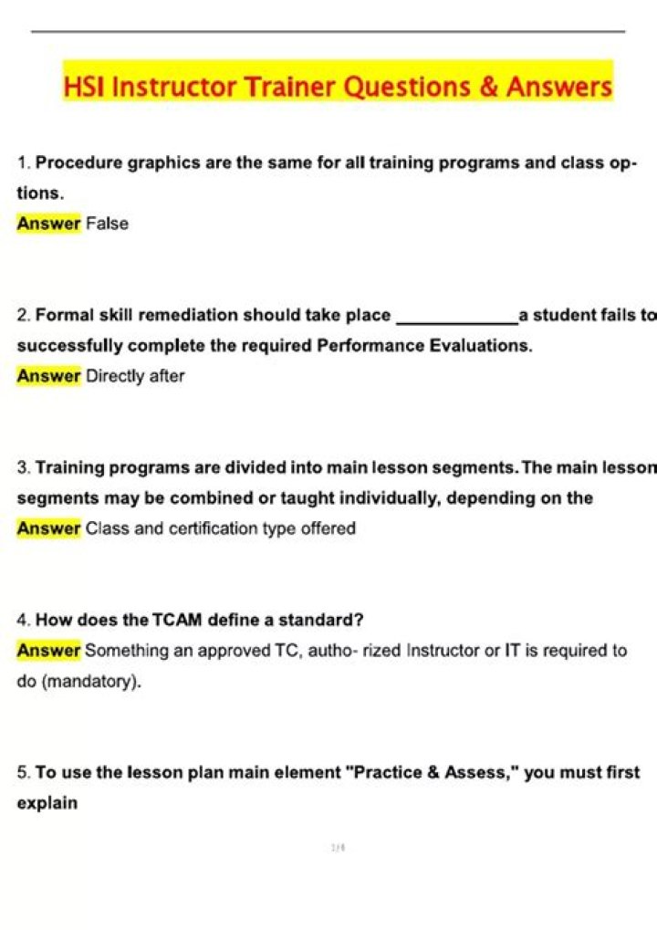 HSI CPR Test Answers PDF – Official Study Guide & Sample Questions