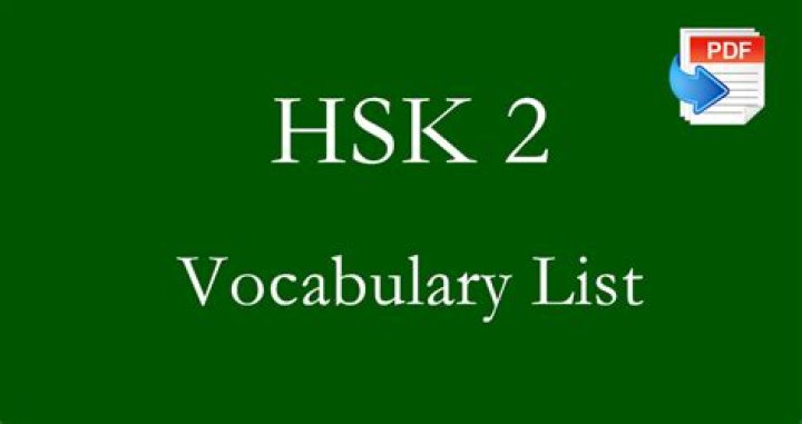 HSK 2 Vocabulary List PDF for Effective Learning
