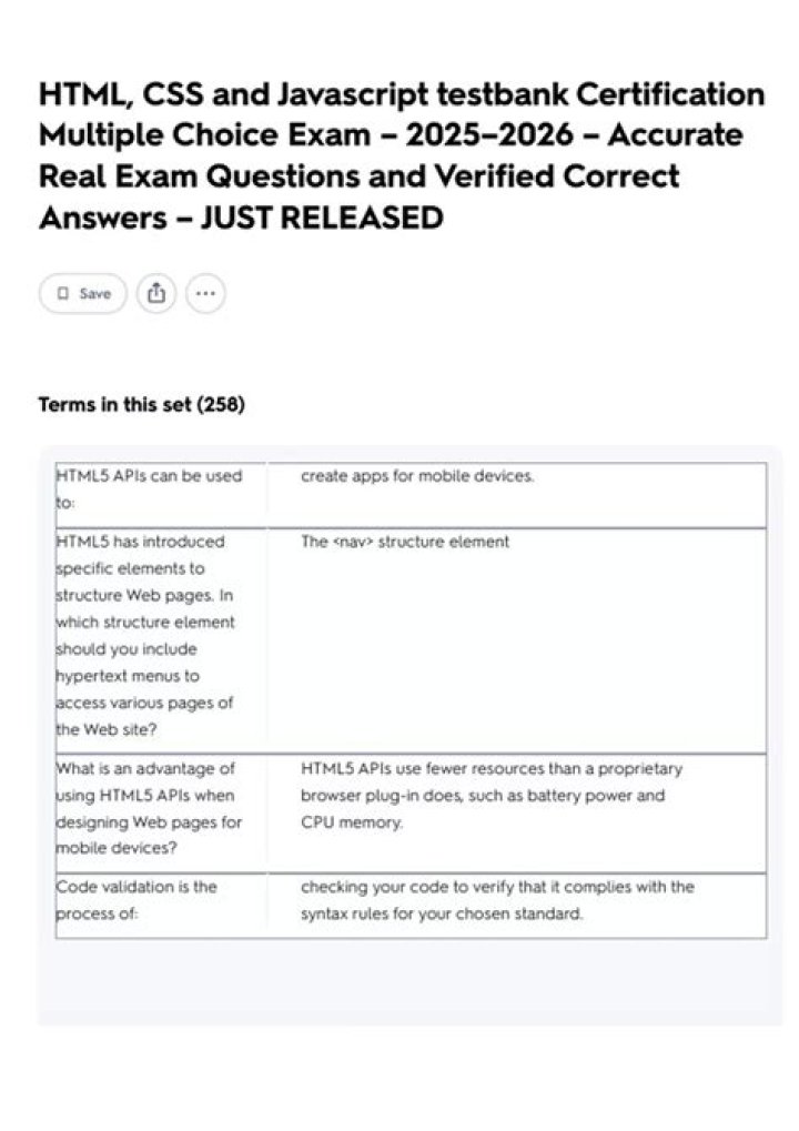 HTML CSS JavaScript Multiple Choice Questions & Answers PDF for Exam Prep