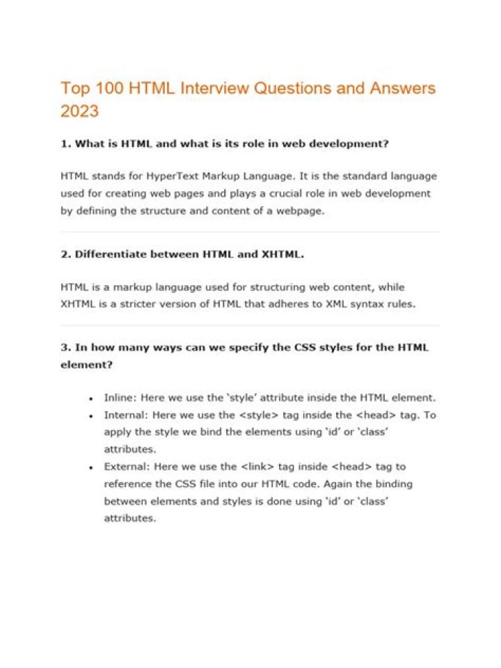 HTML Questions & Answers PDF – Expert Guide to Web Development