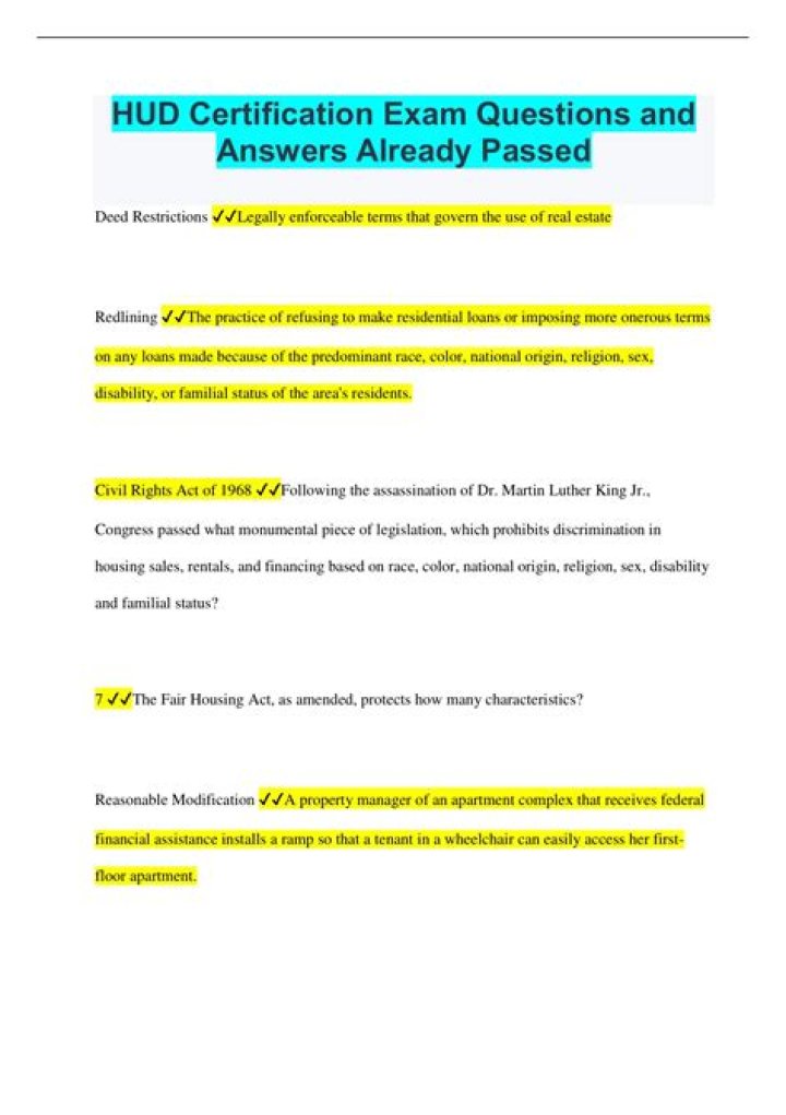 HUD Exam Questions and Answers PDF: Master the Exam