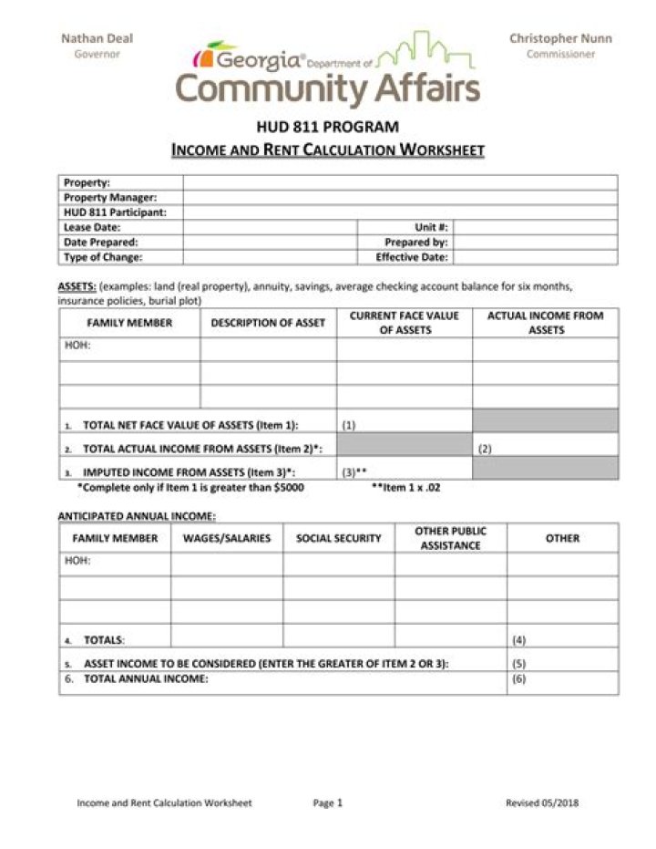 HUD Income Calculation Worksheet PDF – Free Download