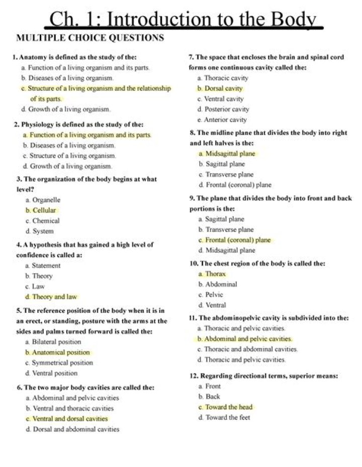 Human Anatomy Multiple Choice Questions and Answers PDF: Perfect Study Guide