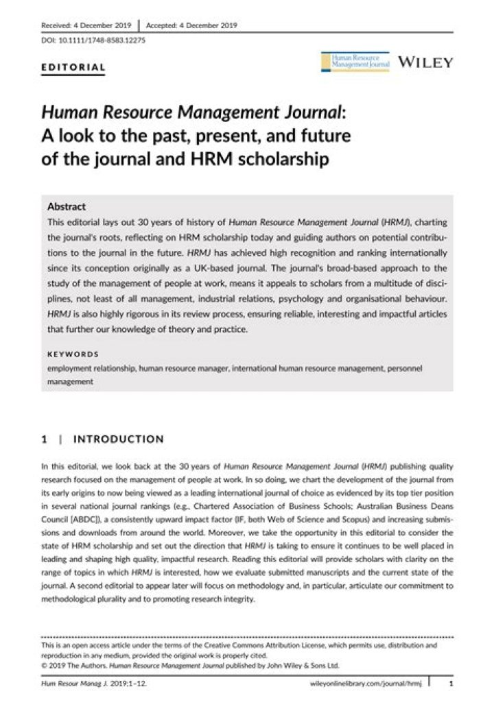 Human Capital Management Journal PDF: Expert Insights & Research