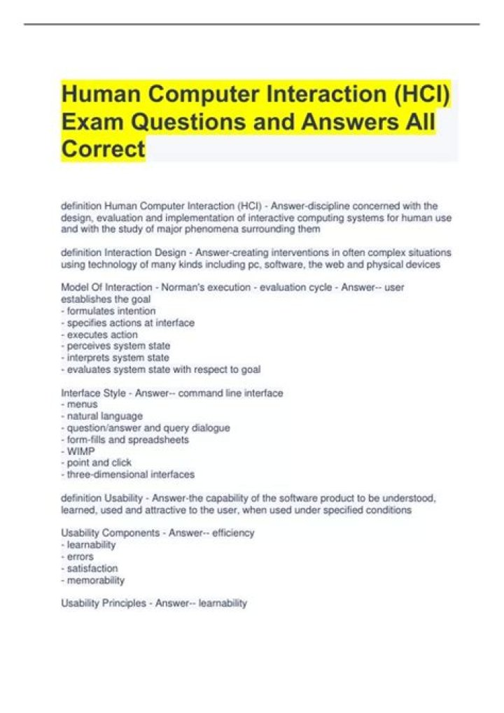 Human-Computer Interaction Questions & Answers PDF: Expert Guide