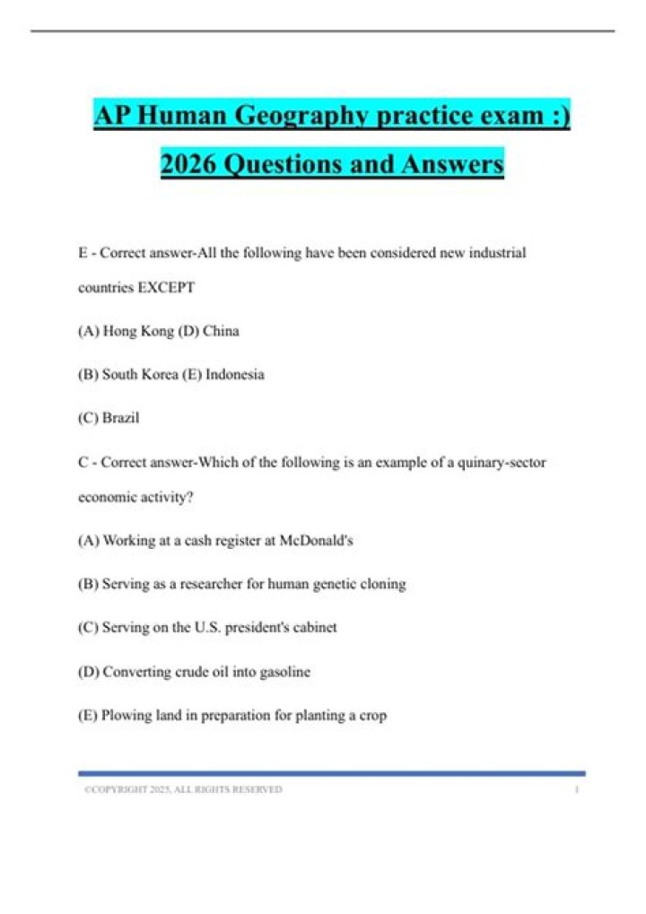 Human Geography Questions & Answers PDF – Expert Study Guide