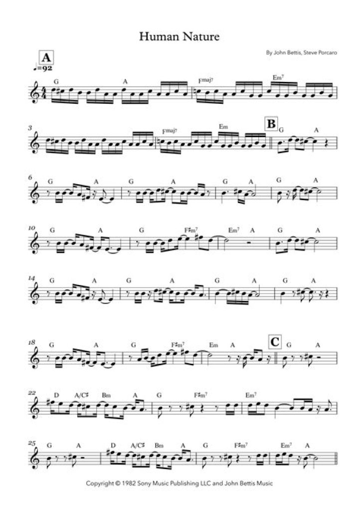 Human Nature Lead Sheet PDF: Insights on Human Behavior