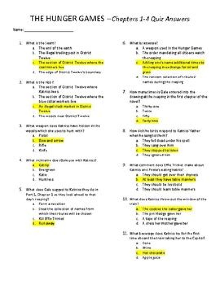 Hunger Games AR Test Answers PDF – Official Guide & Solutions