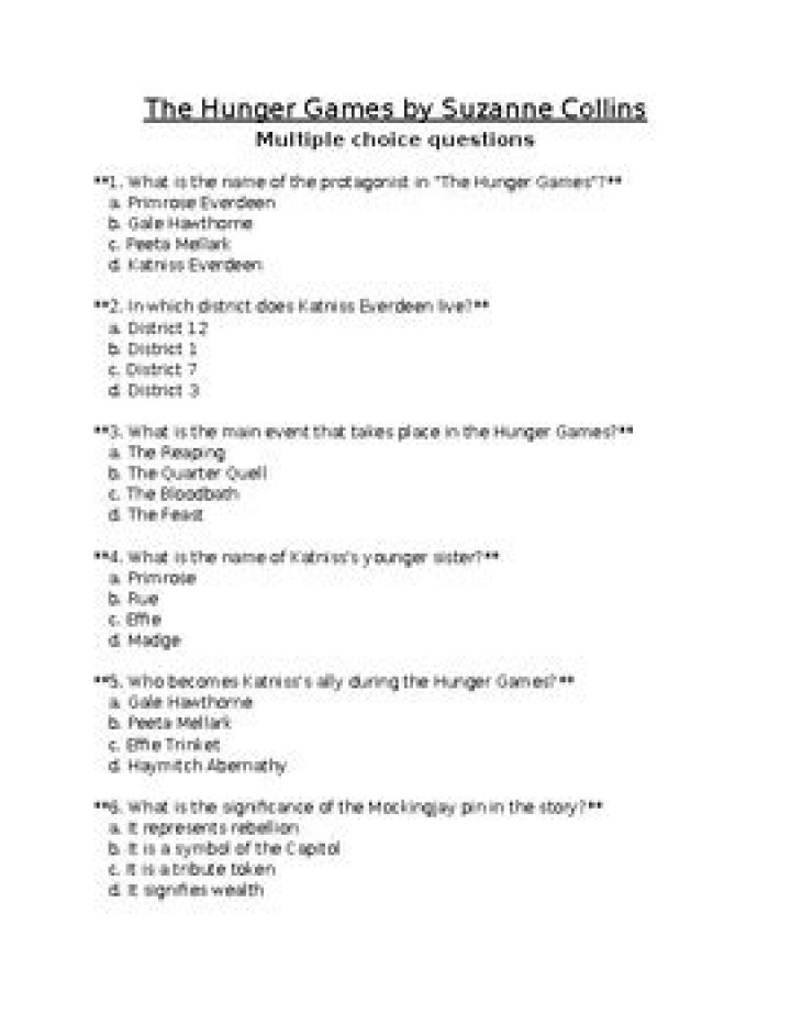 Hunger Games Questions and Answers PDF: Expert Guide & Quiz