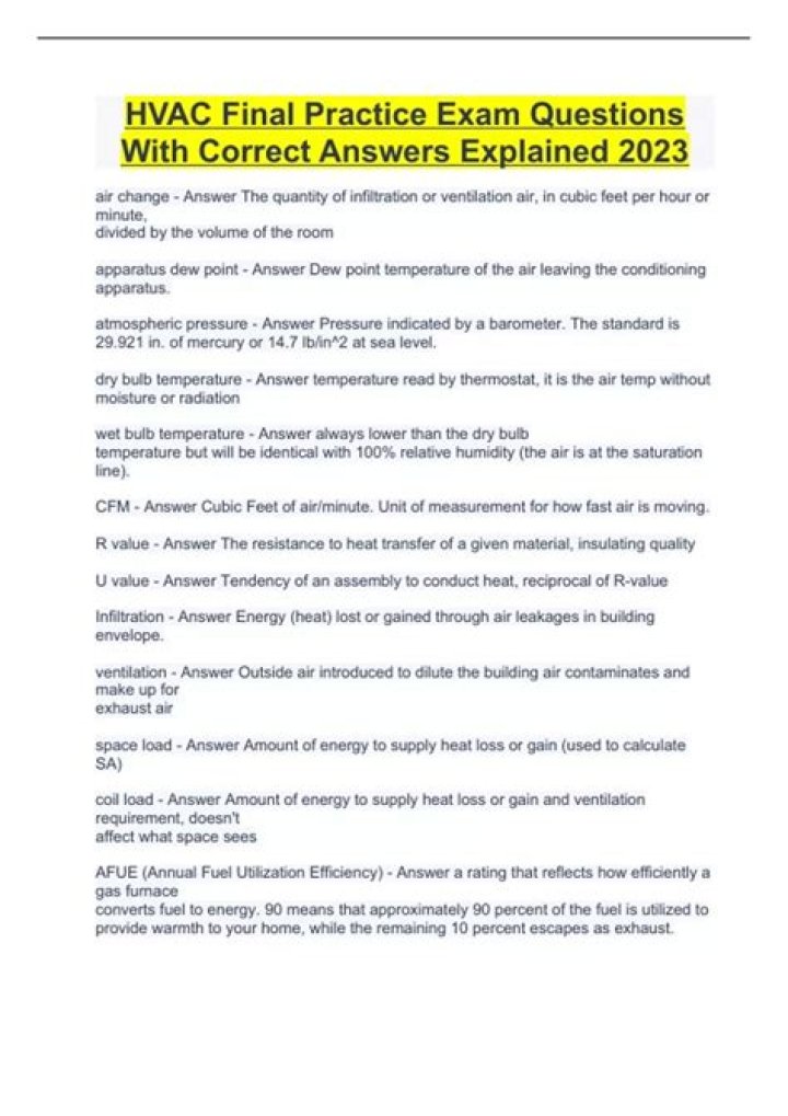 HVAC Exam Questions and Answers PDF – Study Smarter for Success