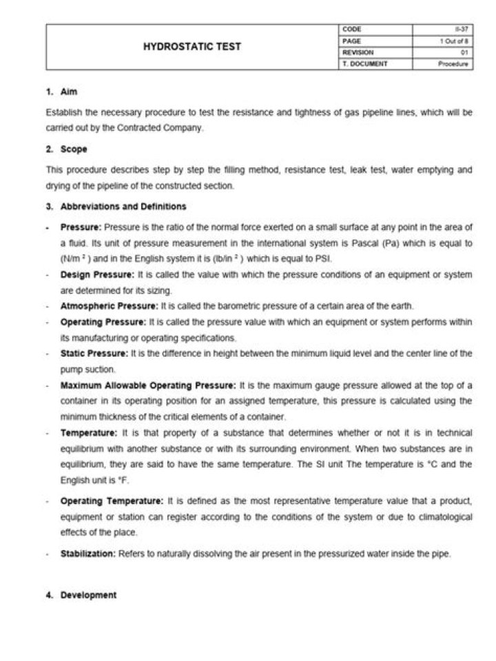 Hydrostatic Testing Procedure PDF – Step-by-Step Guide