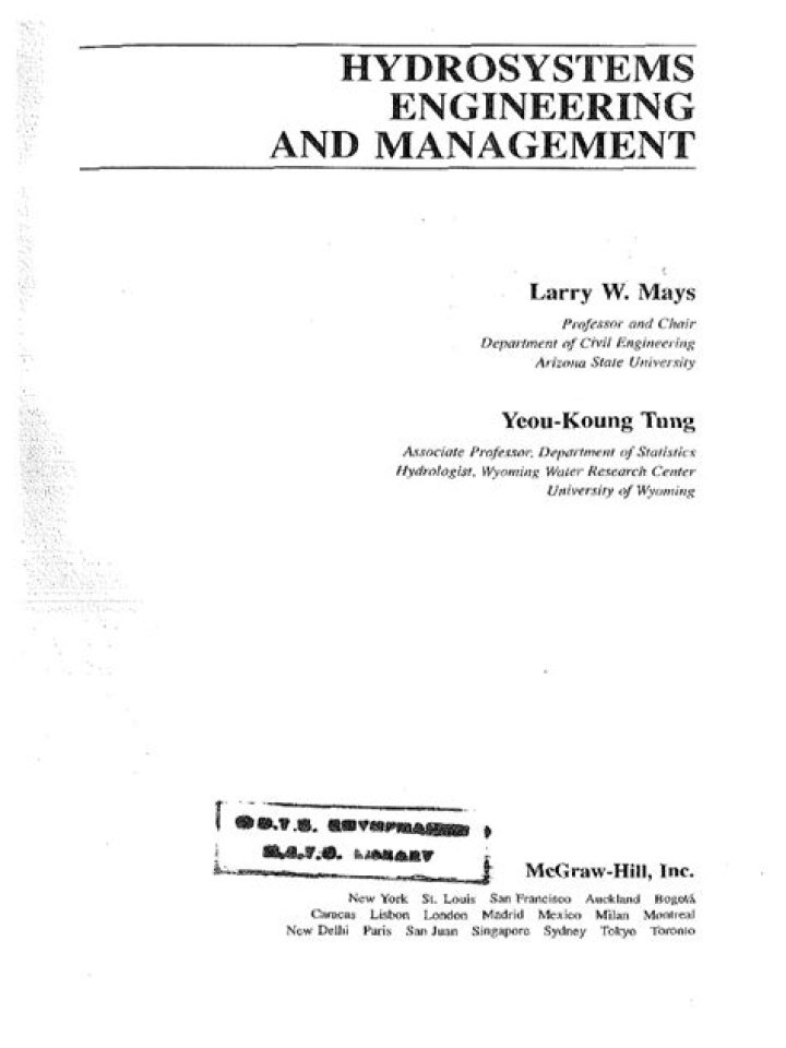 Hydrosystems Engineering and Management: Essential PDF Guide