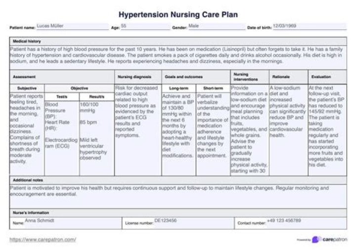 Hypertension Nursing Care Plan Examples PDF for Effective Patient Management