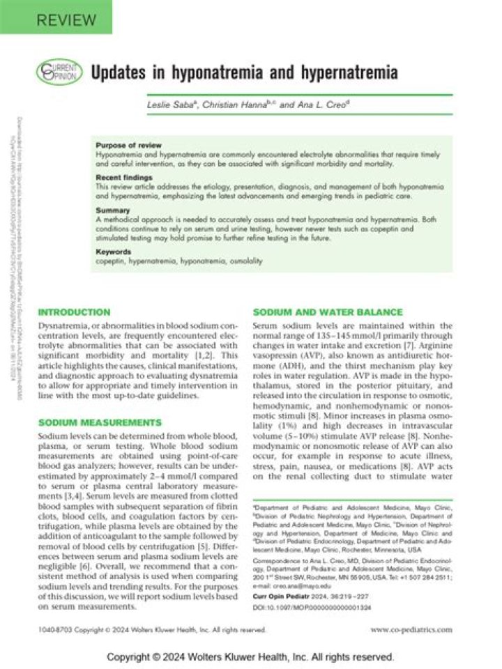 Hyponatremia Management PDF: Essential Treatment Guidelines