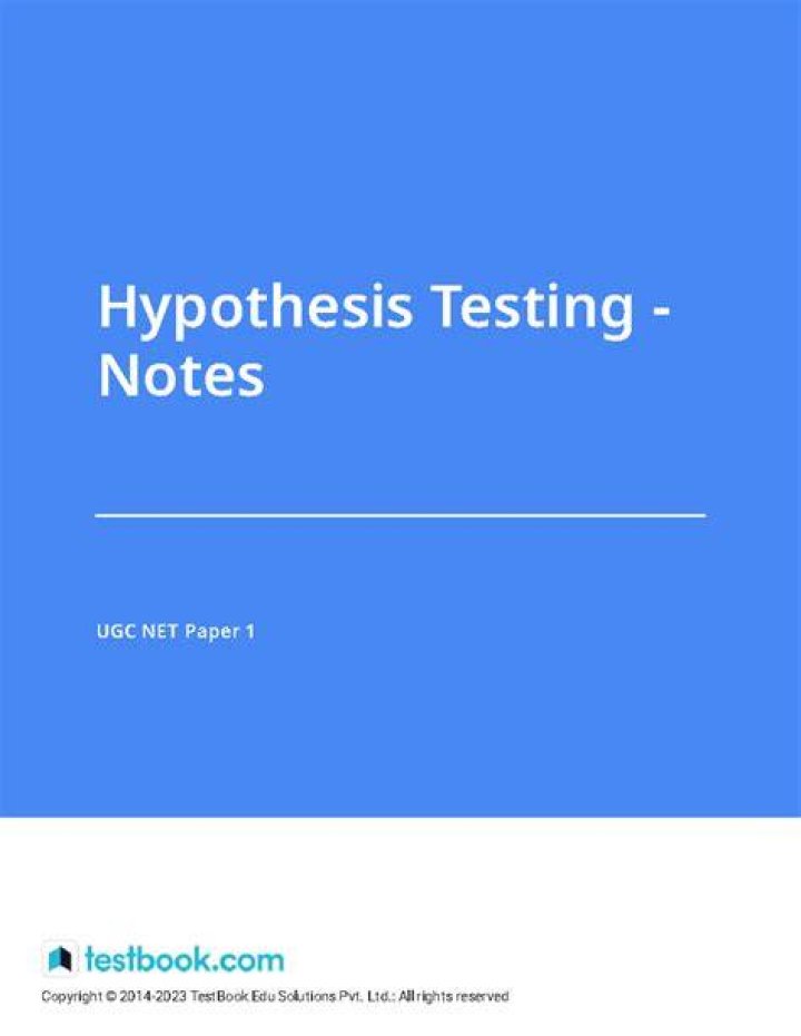 Hypothesis Testing Notes PDF: Essential Study Guide