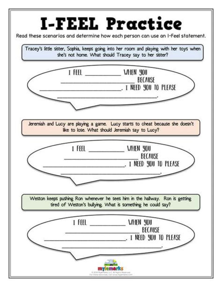Free I Feel Worksheet PDF – Emotional Expression Printable