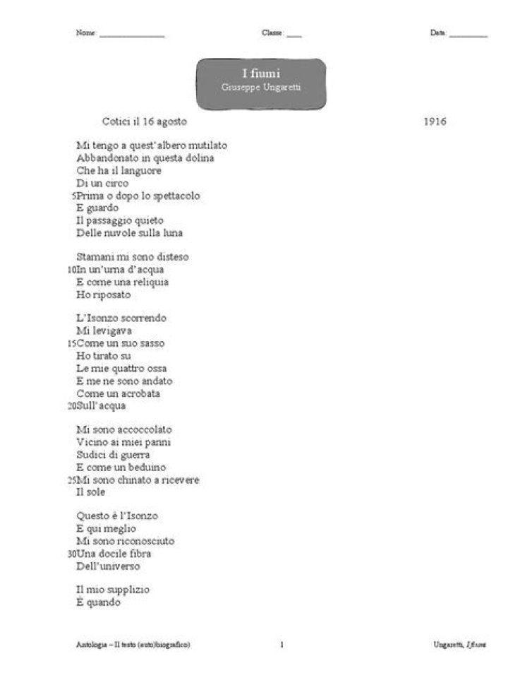 I Fiumi di Ungaretti: Analisi e Testo PDF Completo