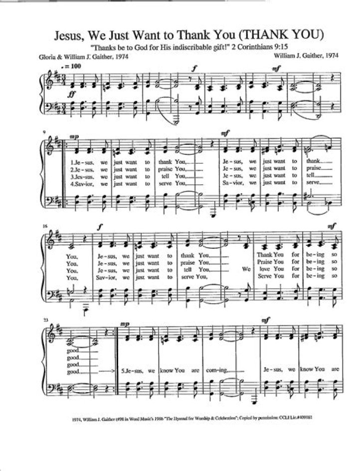 Thank You Lord Sheet Music PDF – Free Download
