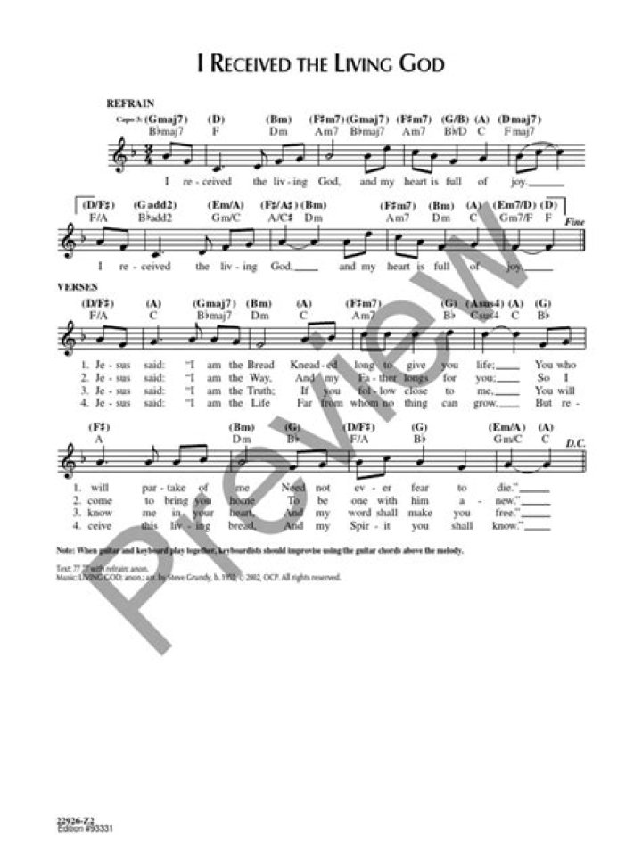 I Received the Living God Sheet Music PDF – Free Download