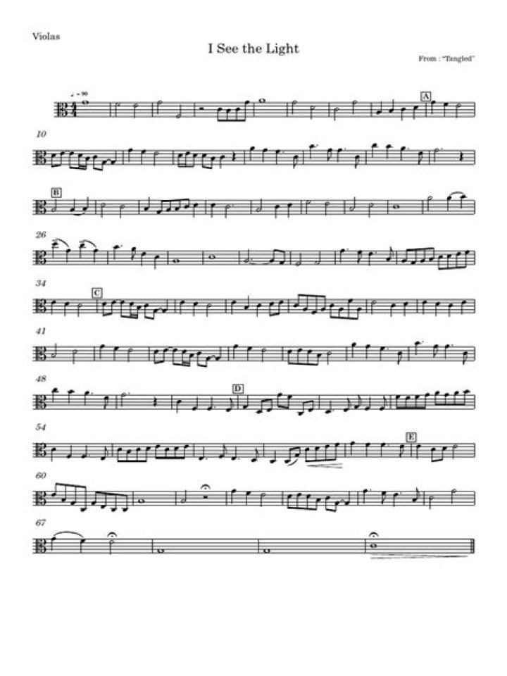Sheet Music for 'I See the Light' Violin PDF Download