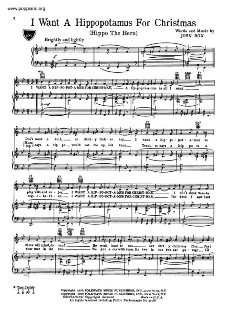 Hippo Christmas Sheet Music PDF – Perfect Holiday Song