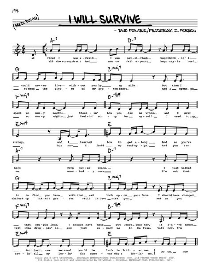 I Will Survive: Free Lead Sheet PDF for Resilience & Recovery
