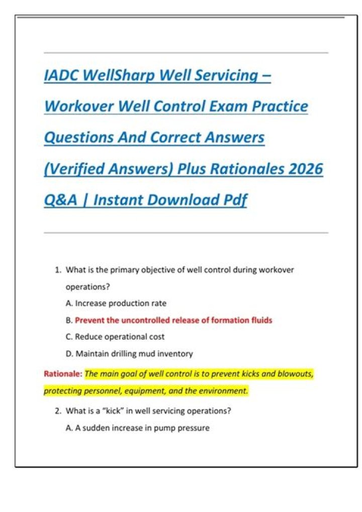 IADC Well-Sharp Test Answers PDF: Expert Solutions & Practice Materials