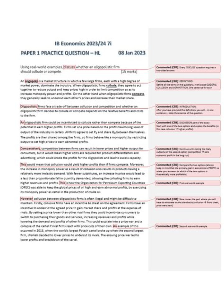 IB Economics Paper 1 Sample Answers PDF – Full Solved Guide