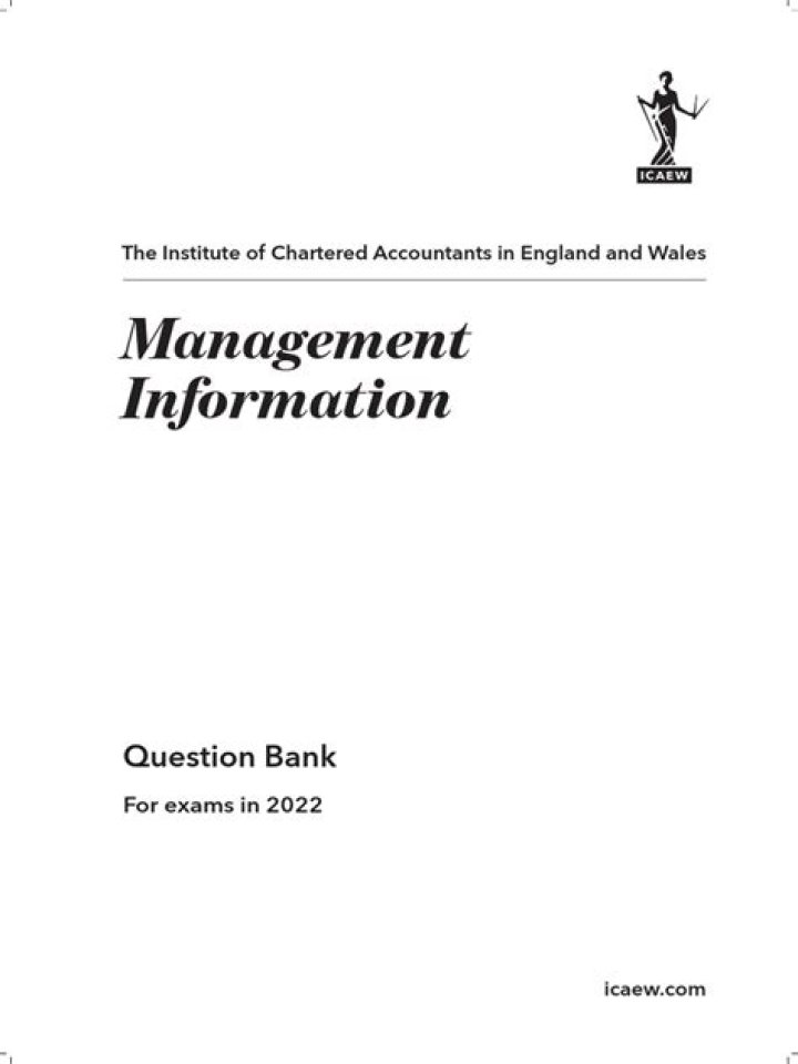 ICAEW Management Information Question Bank PDF: Practice Questions & Answers
