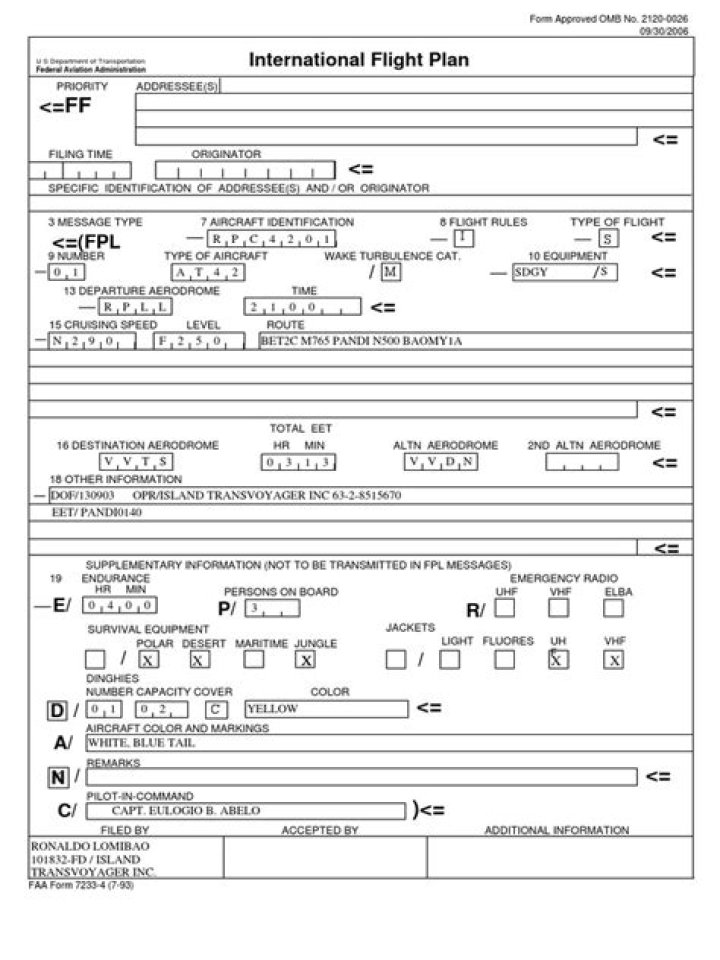 ICAAO Flight Plan Form PDF: Download Official Air Navigation Document