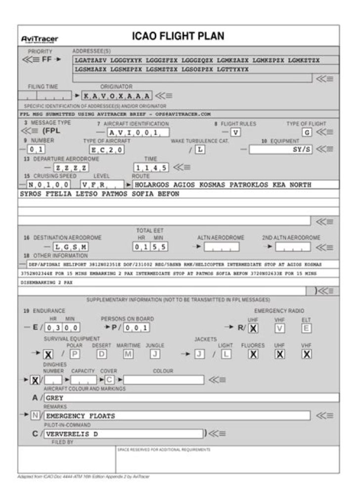 Free ICAO Flight Plan PDF Download – Official Travel Documents