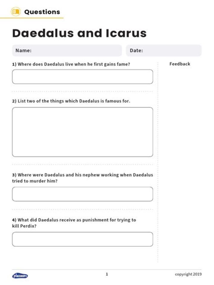 Icarus and Daedalus: Essential Questions & Answers PDF