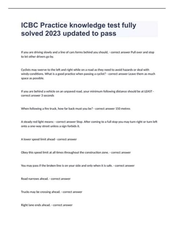 ICBC Knowledge Test Answers PDF: Perfect Your Exam Prep