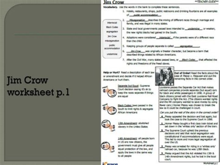 ICIVICS Jim Crow Answer Key PDF – Free Lesson Resources