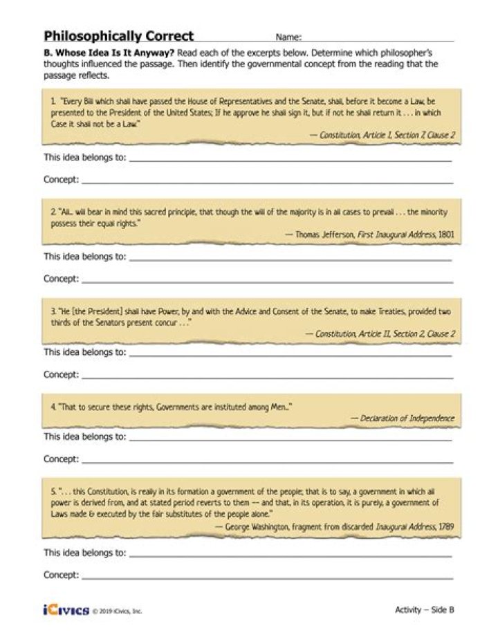Free ICIVICS Philosophically Correct Worksheet Answers PDF