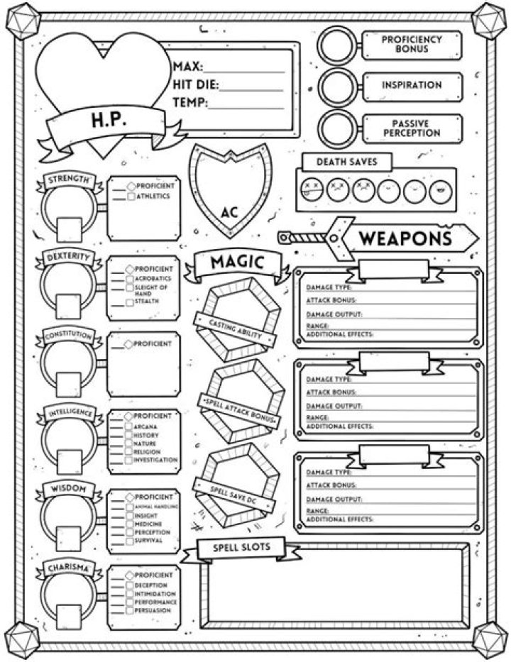 Download Free RPG Character Sheet Icons in PDF Format