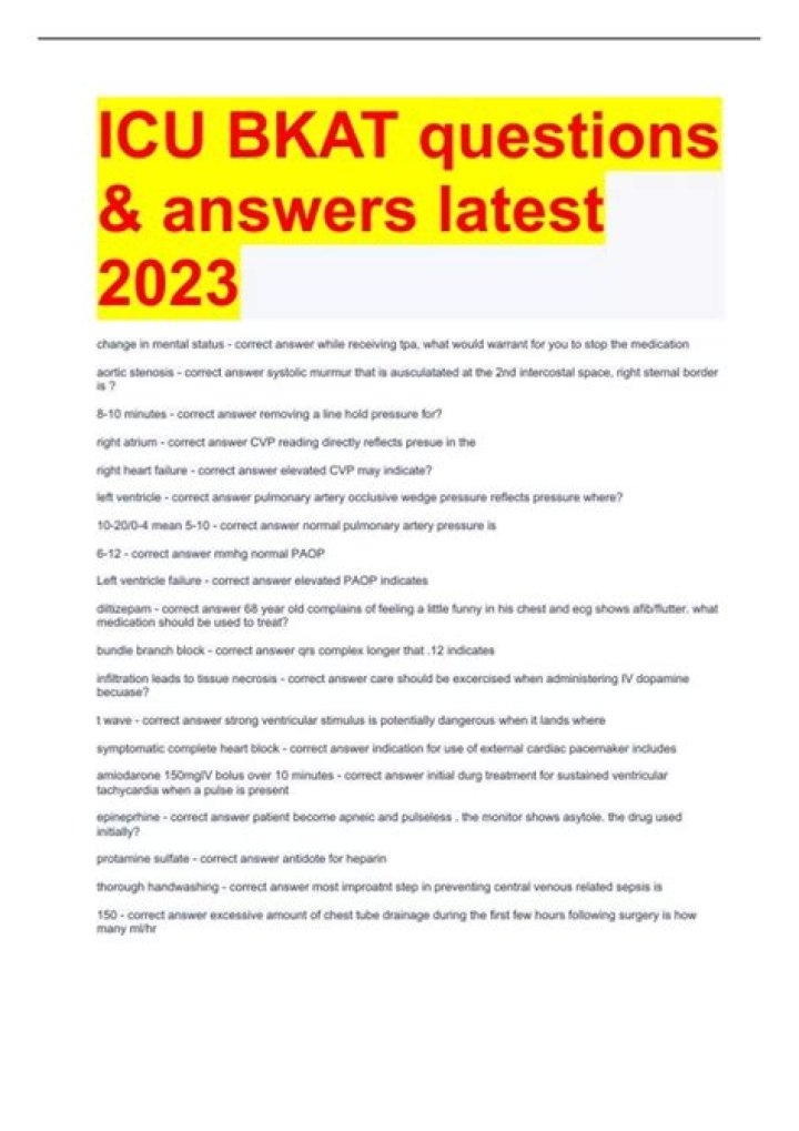 ICU BKTK Test Questions and Answers PDF – Complete Study Guide