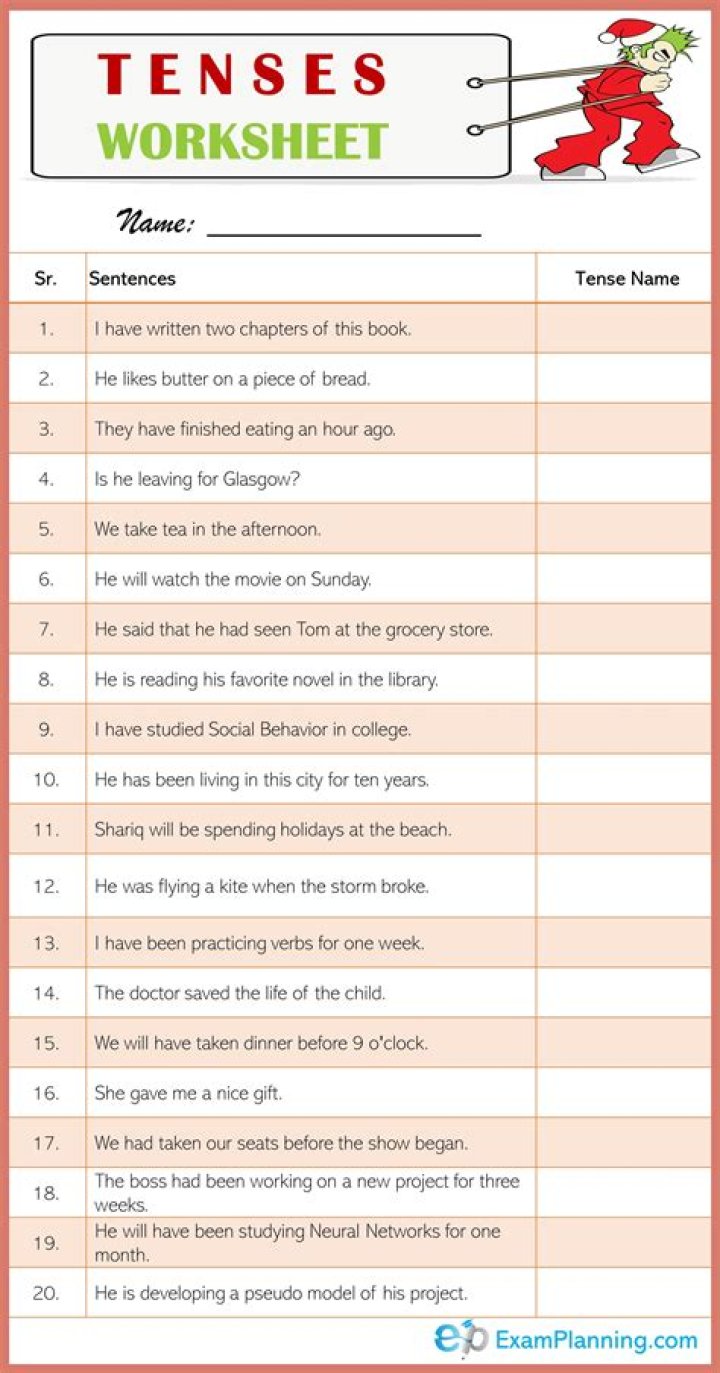 Identify Tenses Exercises with Answers PDF – Perfect for Grammar Practice