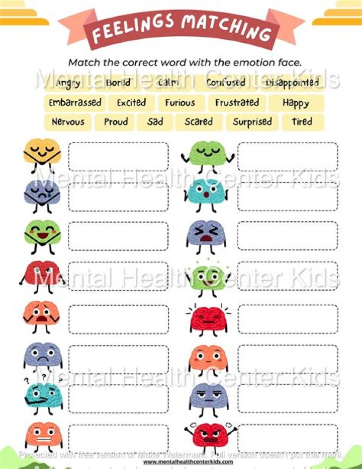 Identify Feelings Worksheet PDF – Emotional Awareness Practice Sheet