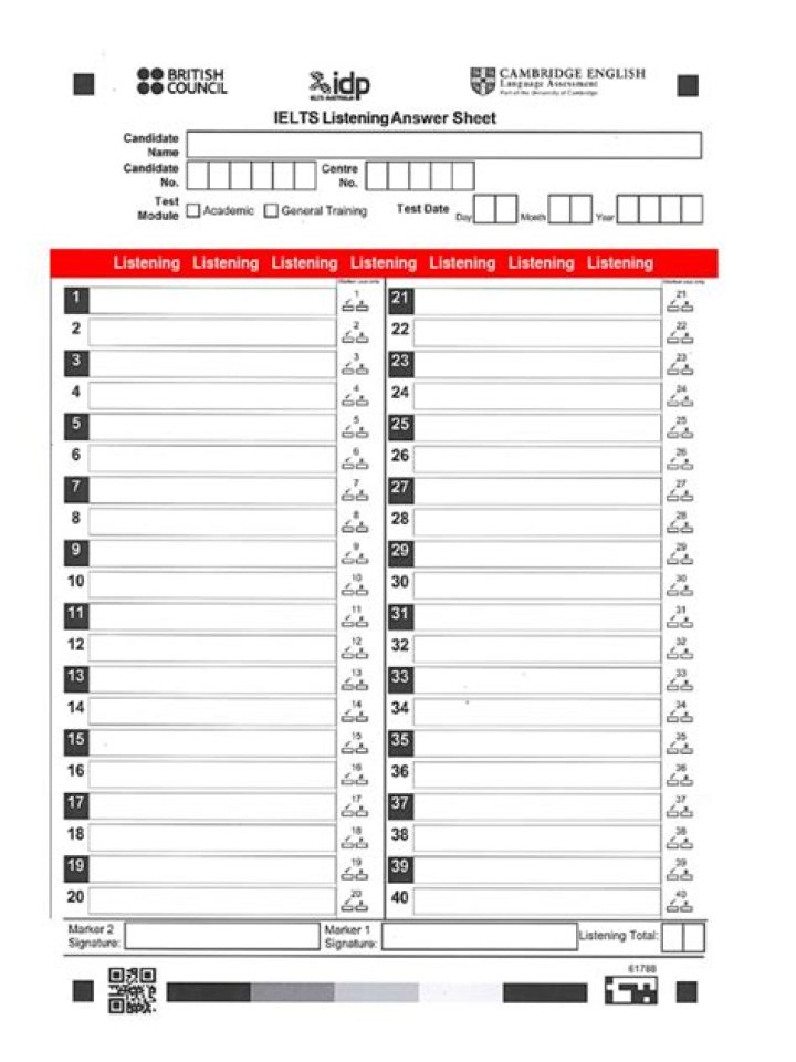 IELTS Listening Answer Sheet British Council PDF – Practice & Marking Guide